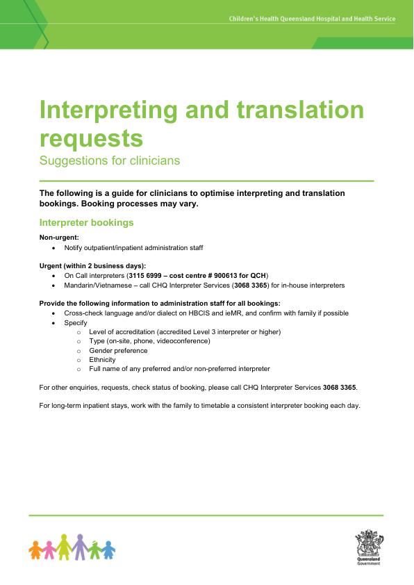 Thumbnail of Interpreting and translation requests – suggestions for clinicians