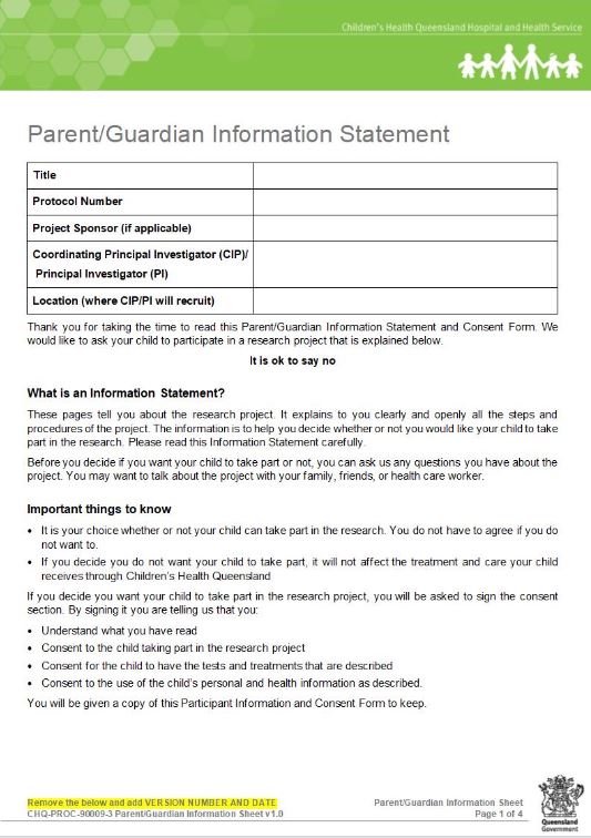 Thumbnail of Parent and Guardian Information Sheet