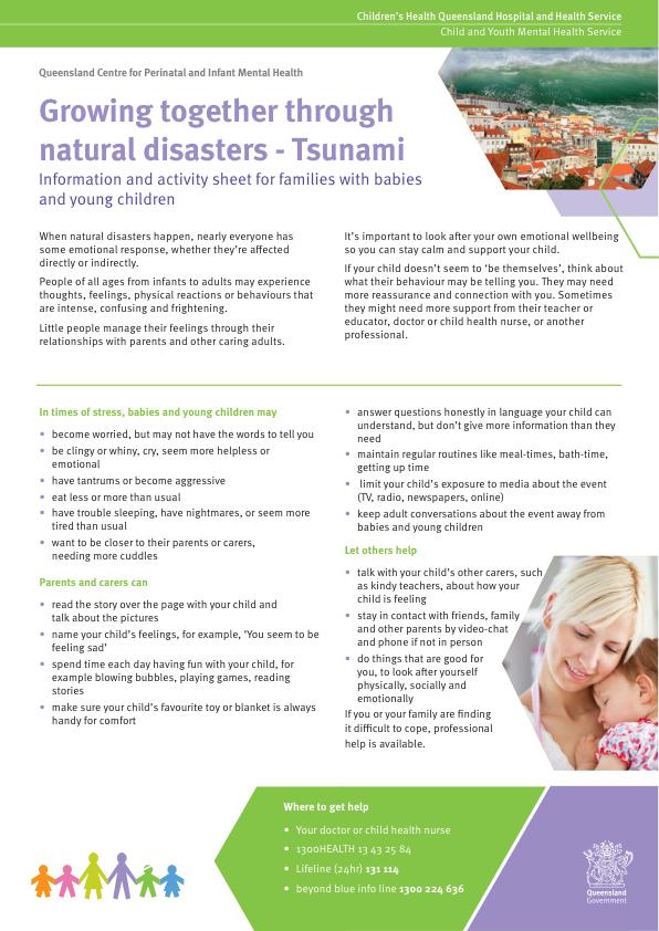 Thumbnail of Tsunami – Growing together through natural disasters information sheet