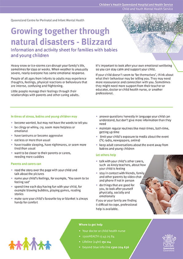 Thumbnail of Blizzard – Growing together through natural disasters information sheet
