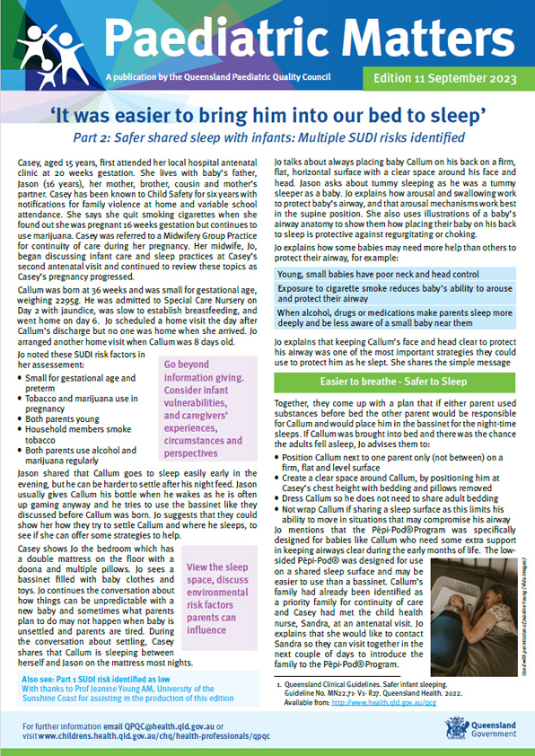 Thumbnail of Paediatric Matters – Safer shared sleep with infants part 2