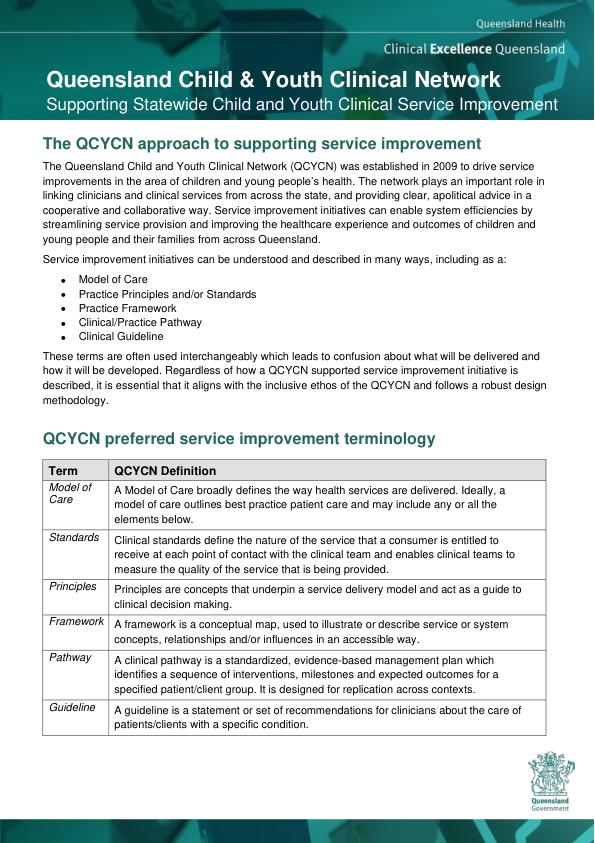 Thumbnail of Supporting statewide child and youth clinical service improvement guide
